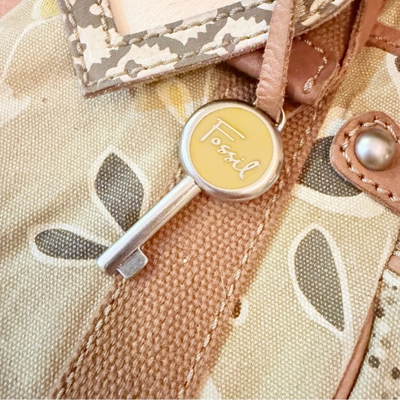 Vintage Fossil Tan Beige Yellow Women's Hobo Bag Tote Purse - Picture 3 of 16